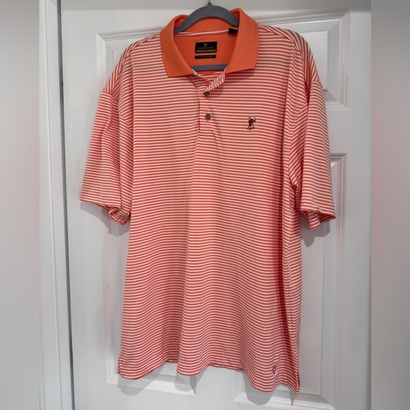 Sakman Golf Men’s Polo XL Orange with White Stripes - Picture 1 of 3